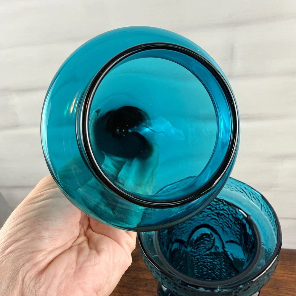 Wayne Husted Stelvia Antiqua Large Blue Glass Apothecary Jar Italy 1960s